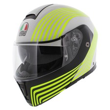 Casque moto AGV Streetmodular Iseo blanc mat noir jaune fluo