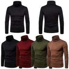 Pull À Manches Longues Et Col Roulé Pour Homme Chaud Automne Et Hiver T- /