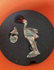 New Swarovski Stork with Baby In Basket 659401 Cheerful Times COA