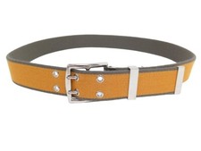 CEINTURE HERMES ETRIVIERE T 100 BOUCLE PALLADIE EN TISSU BICOLORE 38MM BELT 680€