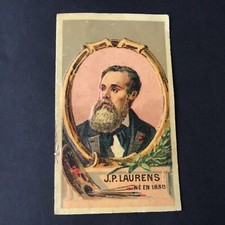 Antique Chromo Waffled Portrait J.P LAURENS Embossed Scrap