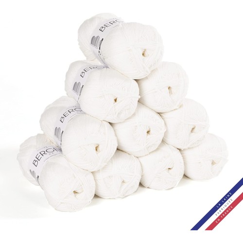 Pelotes laine blanc - pelotes,