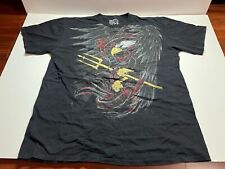 Y2K Avirex Eagle Trident T Shirt Mens Size 2XL Black Skater Grunge (0938)