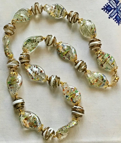 Collier perles verre - collier,