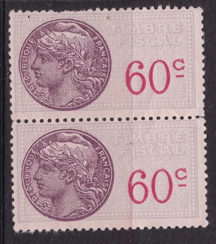 Timbre france fiscal 60c - france,