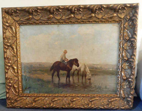 Huile sur toile - , ancienne