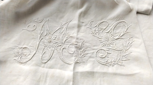 Drap lin monogrammé mt - monogrammé,