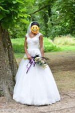 Wedding Dress with Veil and Petticoat