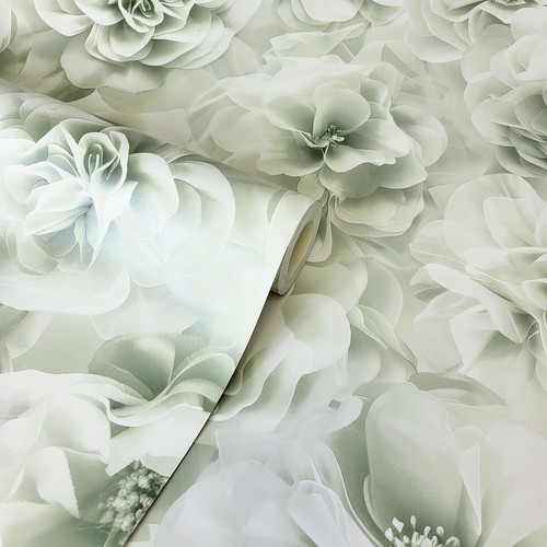 Papier peint debona bloom vert - peint,