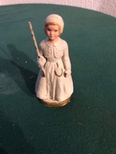 FIGURINE FILLE COMMUNIANTE/ ROBE  VINTAGE/ GATEAU DE PREMIERE COMMUNION/RELIGION