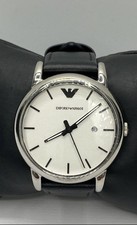 Emporio Armani 41mm WR50m Quartz White Dial Date Men's Wristwatch 53g