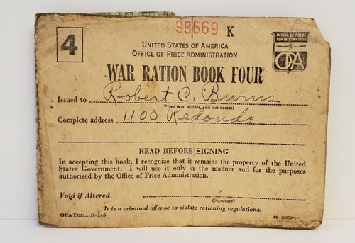War ration book - war, four