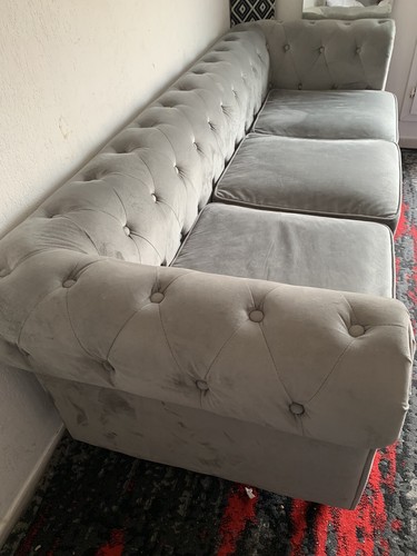 Canapé velours chesterfield - canapé,