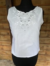 Chemisier rétro faite par couturière, en coton et broderie anglaise