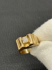 Bague tank - or 18k et diamant