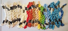 DMC Perle Cotton #3 & #5 Mixed Lot of 31 Skeins Ecru White Red Blue Yellow Green