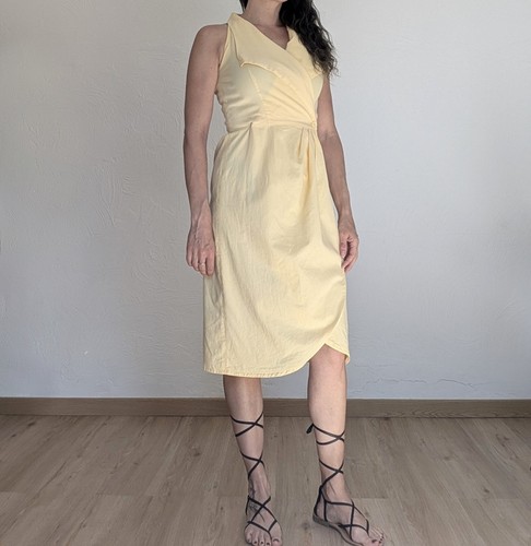 Robe portefeuille jaune pastel - portefeuille,