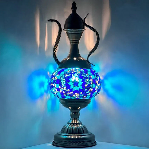 Lampe table verre style - verre,