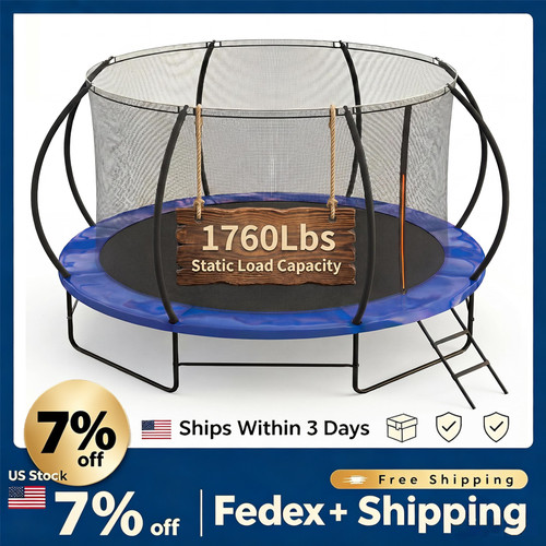 14ft outdoor trampoline - 14ft, w/