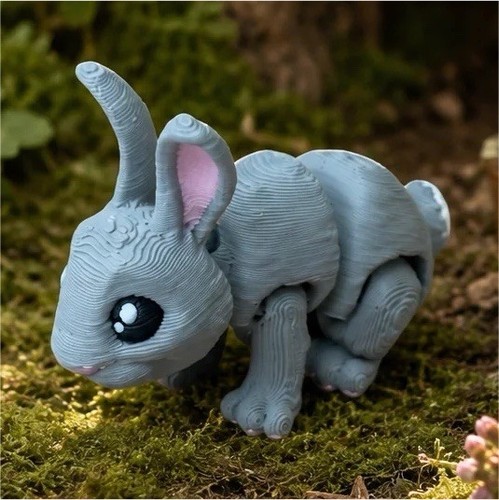 Lapin miniature gris figurine