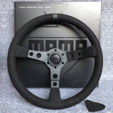 MOMO BLACK EDITION 350mm/14inch MOD07 Deep Dish Suede Sport Steering Wheel
