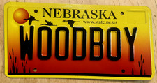 NEBRASKA  VANITY LICENSE PLATE  " WOOD BOY " LUMBER JACK CARPENTER WOODMAN SAW