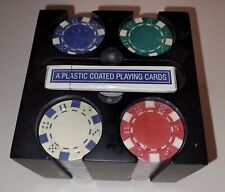 Swivel Poker Game - New Cards and Chips - Good Condition