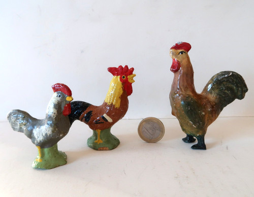 Lot figurines coq et - lot, 3