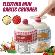 Electric Mini Garlic Chopper Meat Grinder Crusher for Nut Fruit Vegetable F oo,`