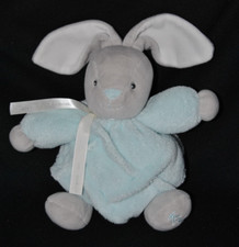 Peluche doudou lapin bleu
