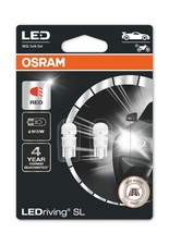 Osram LED Red W5W Brake Light Bulbs 12v 1W Wedge 501 5W Twin Pack
