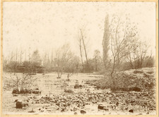 France, Mantes Vintage Albumen Print.  Albumen print 17x22 Circa 1880