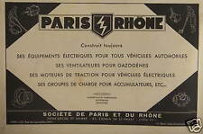 ADVERTISEMENT PARIS RHÔNE FANS FOR GASOLINE TRACTION MOTORS