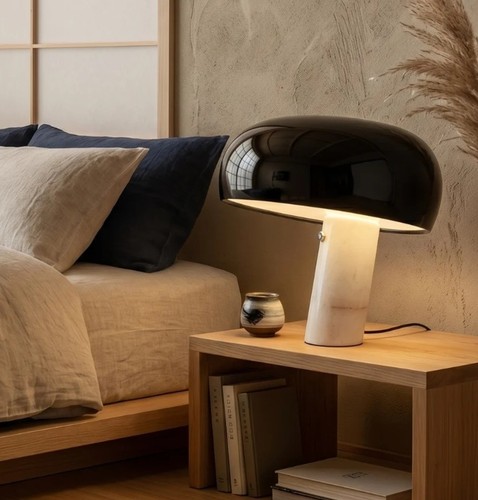Lampe marbre métal noir - métal,