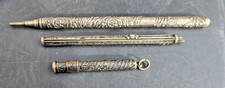 3 SOLID SILVER NAPOLEON III MINE/PENCIL/PEN 19TH CENTURY WRITING OBJECTS