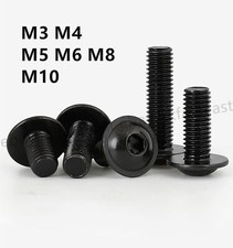 M3 M4 M5 M6 M8 M10SOCKET FLANGE BUTTON Head Screw -10.9 HIGH TENSILE Black Allen
