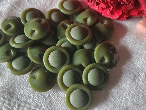Lot boutons vintage - lot, vert