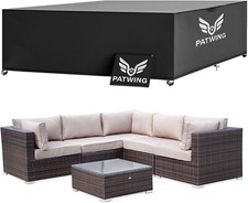 Housse Salon de Jardin, Housse Table de Jardin avec Corde et Boucle Verrouillage