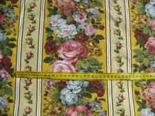 OLD COTTON FABRIC COUPONS FLORAL STRIPES PRETTY SHADES - TIS 43