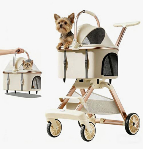 Foldable wheel pet stroller - foldable, 4-wheel