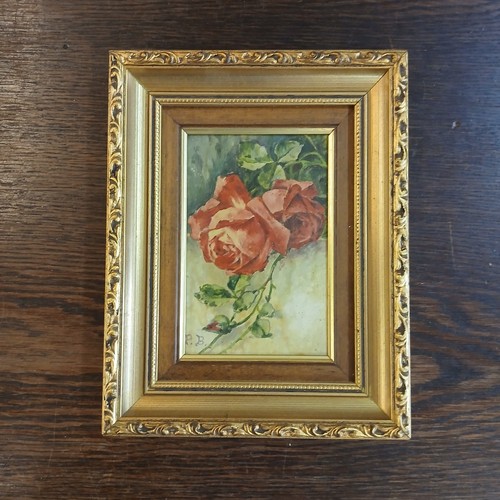 Huile sur bois - bois, roses