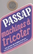 Autocollant. Machines à tricoter. PASSAP . vintage