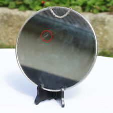 Antique round barber mirror ⌀ 28.5 cm with chain