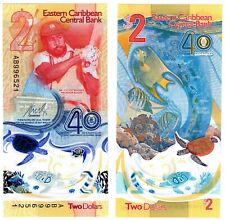 2023 East Caribbean 2 Dollar Polymer UNC P61 IBNS Banknote of the year WINNER
