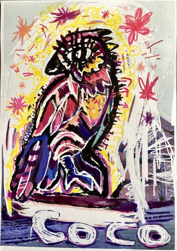Tableau peinture oiseau - peinture,