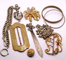 Lot bijoux anciens broches