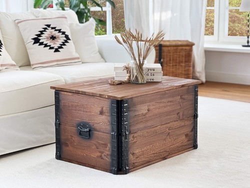 Coffre table basse bois - en,