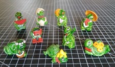 Lot Collection  9 Figurines Tortue Kinder Surprise 1991 1993 Ferrero
