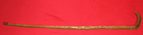 Canne marche bois sculpté - canne,