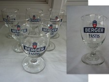LOT DE 6 VERRES PUBLICITAIRES BERGER  PASTIS N°3